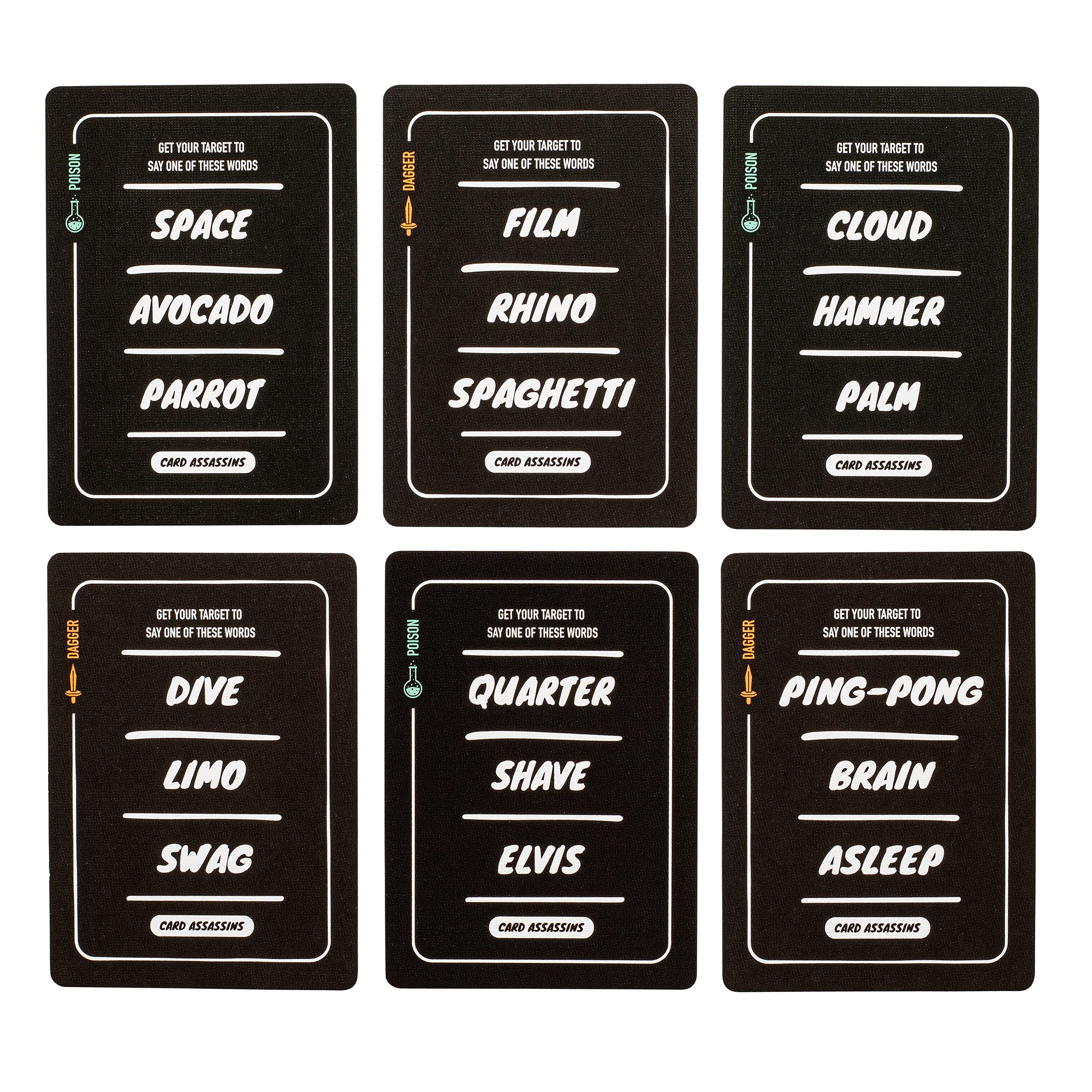 Stellar Factory Card Assassins Party Game - Word Elimination Fun for 3-6 Players, Ages 12+