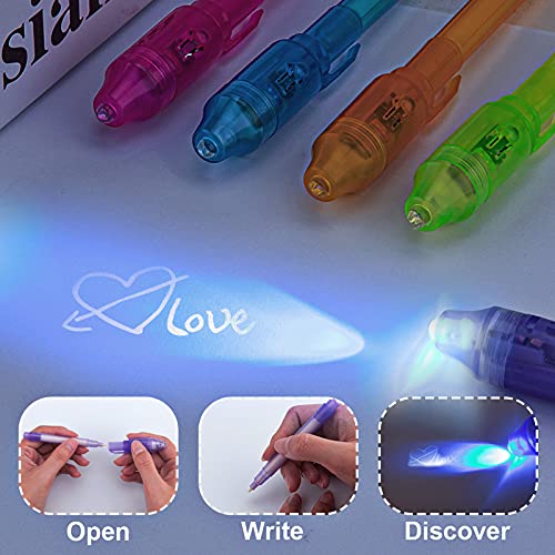 STENDA 16-Pack Invisible Ink Pens for Kids – Spy Pens with UV Light, Secret Message Markers for Party Favors, Classroom Prizes, and Birthday Gifts