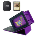Stepane MTG Deck Box with Patented Viewing Window – Holds 100+ Double-Sleeved Cards, Includes Dividers & Mini Snap Holder (Black/Violet)