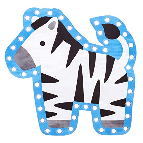 Stephen Joseph Zoo Lacing Cards Set – 5 Double-Sided Cards for Fine Motor Skills