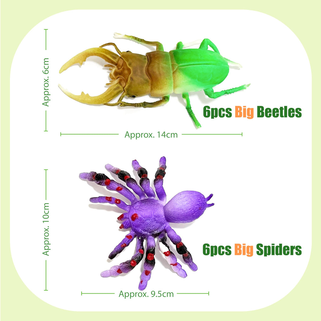 Sterofari 12-Pack Color-Changing Spider & Beetle Bath Toys – Thermochromic Water Table Toys for Kids 3+