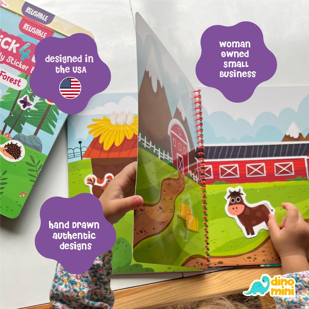 Stick4Ever Jelly Sticker Book - Park Theme - 50 Reusable Waterproof Stickers for Toddlers, Road Trip Activity