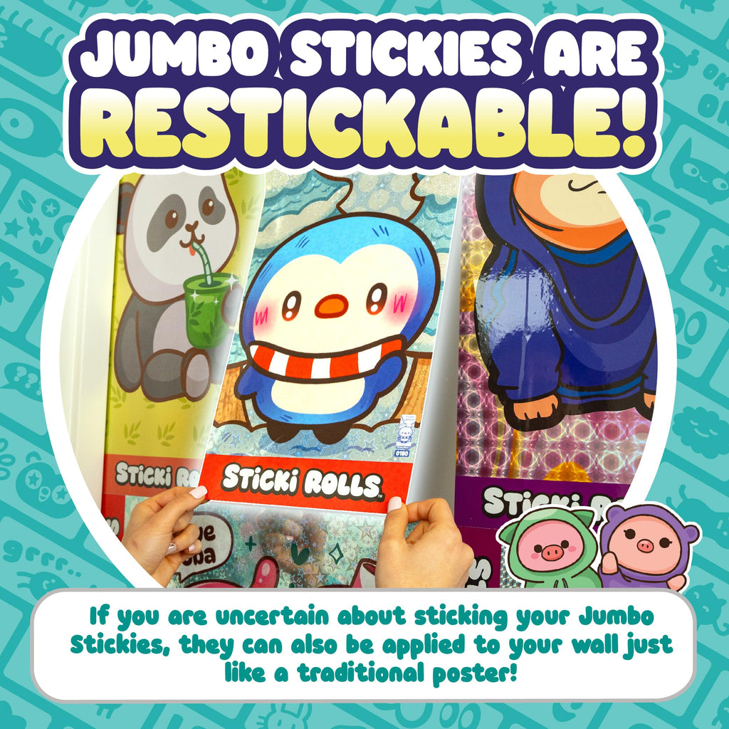 Sticki Rolls Jumbo Stickies 6-Pack Capsule - Amazon Exclusive Sticki Seas Wall Décor for Kids 5+