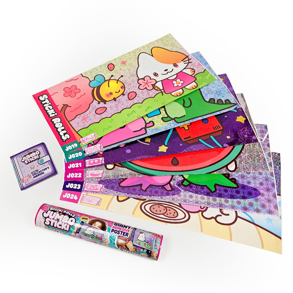 Sticki Rolls Jumbo Stickies 6-Pack Capsule – Amazon Exclusive Holographic Foil Stickers for Kids Ages 5+ (BFFs 2)