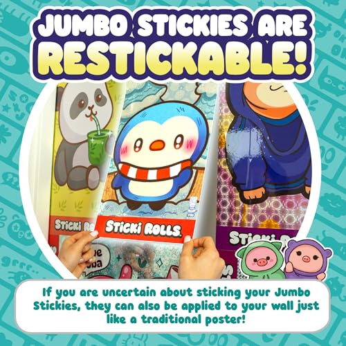 Sticki Rolls Jumbo Stickies 6-Pack Capsule – Pets 2 Wall Décor for Kids Ages 5+