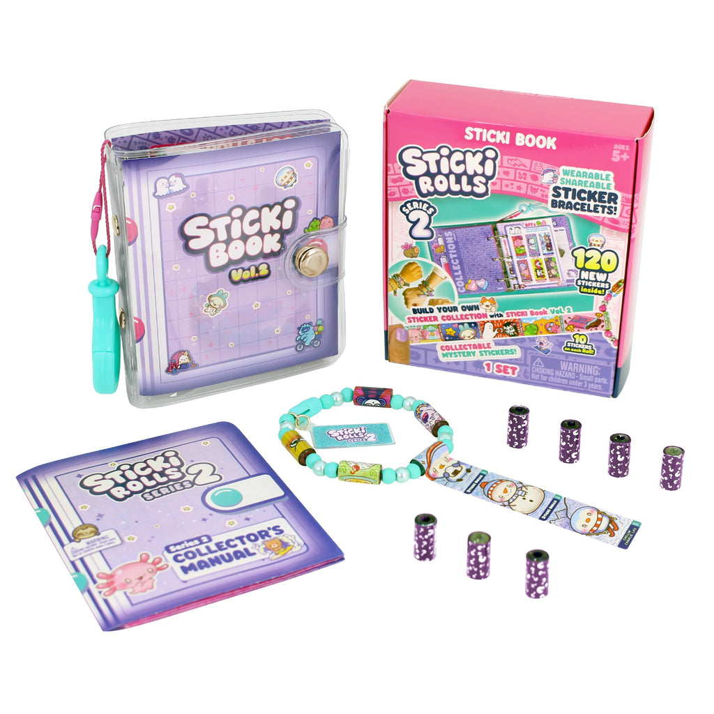 Sticki Rolls Series 2 – Wearable Sticker Bracelet and Collection Book with 120 Holographic Mini Stickers
