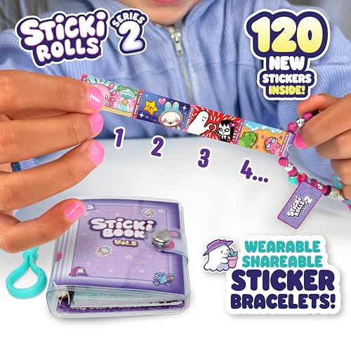 Sticki Rolls Series 2 – Wearable Sticker Bracelet and Collection Book with 120 Holographic Mini Stickers