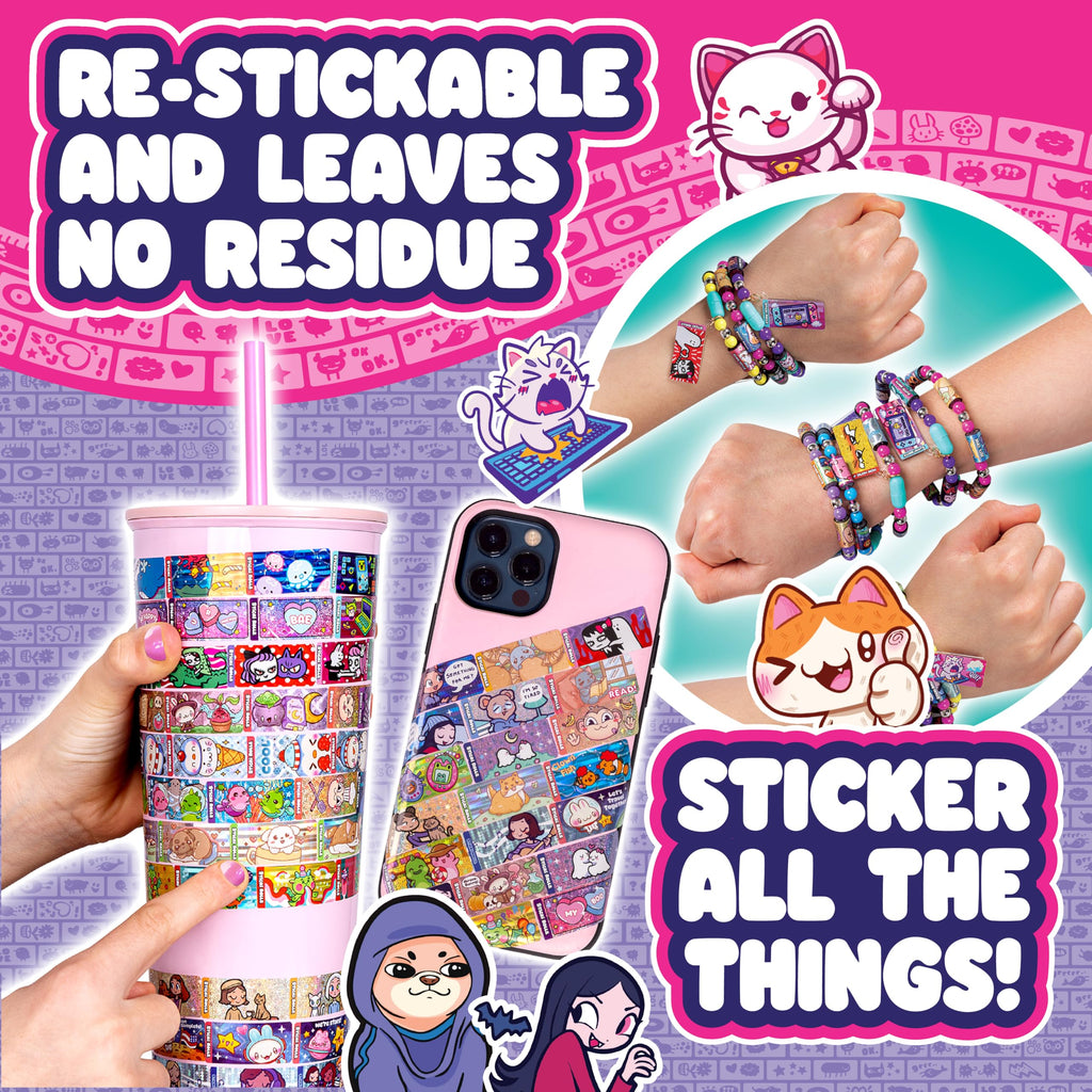 Sticki Rolls Series 2 – Wearable Sticker Bracelet and Collection Book with 120 Holographic Mini Stickers