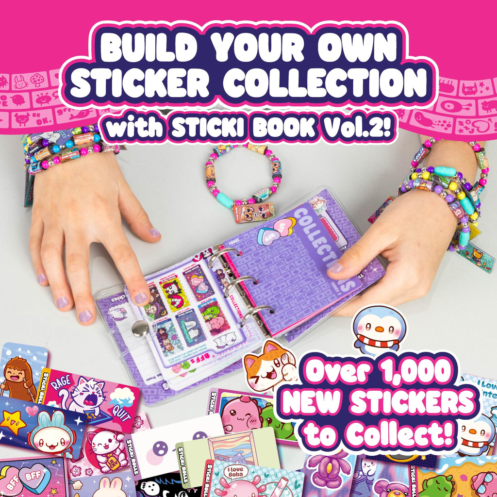 Sticki Rolls Series 2 – Wearable Sticker Bracelet and Collection Book with 120 Holographic Mini Stickers