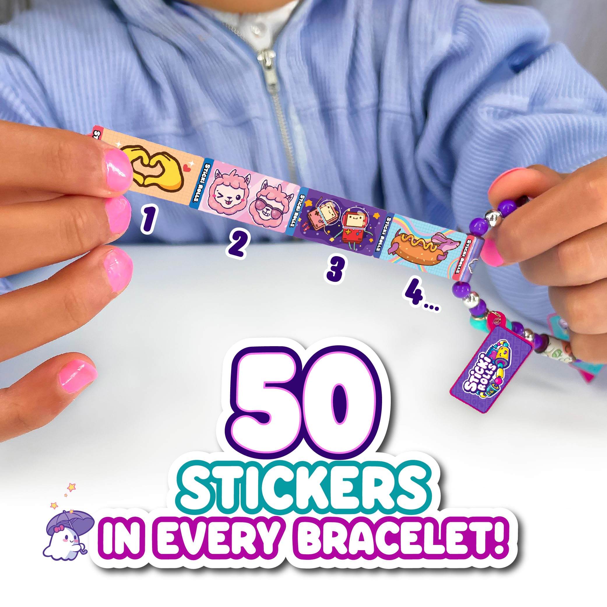 Sticki Rolls Wearable Sticker Toy Bracelet - 70 Mini Stickers & 2 Mystery Rolls