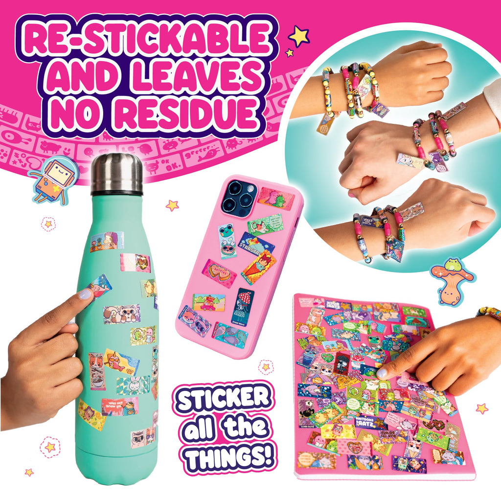 Sticki Rolls Wearable Sticker Toy Bracelet - 70 Mini Stickers & 2 Mystery Rolls