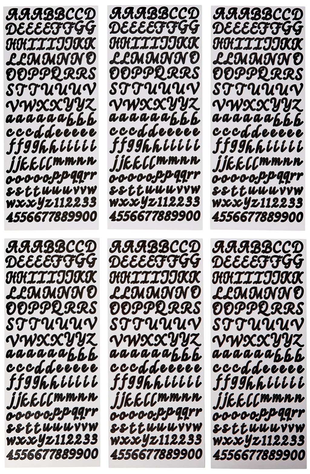Sticko Black Script Alphabet Stickers – 840 Reusable Vinyl Letters for Scrapbooking & Crafts