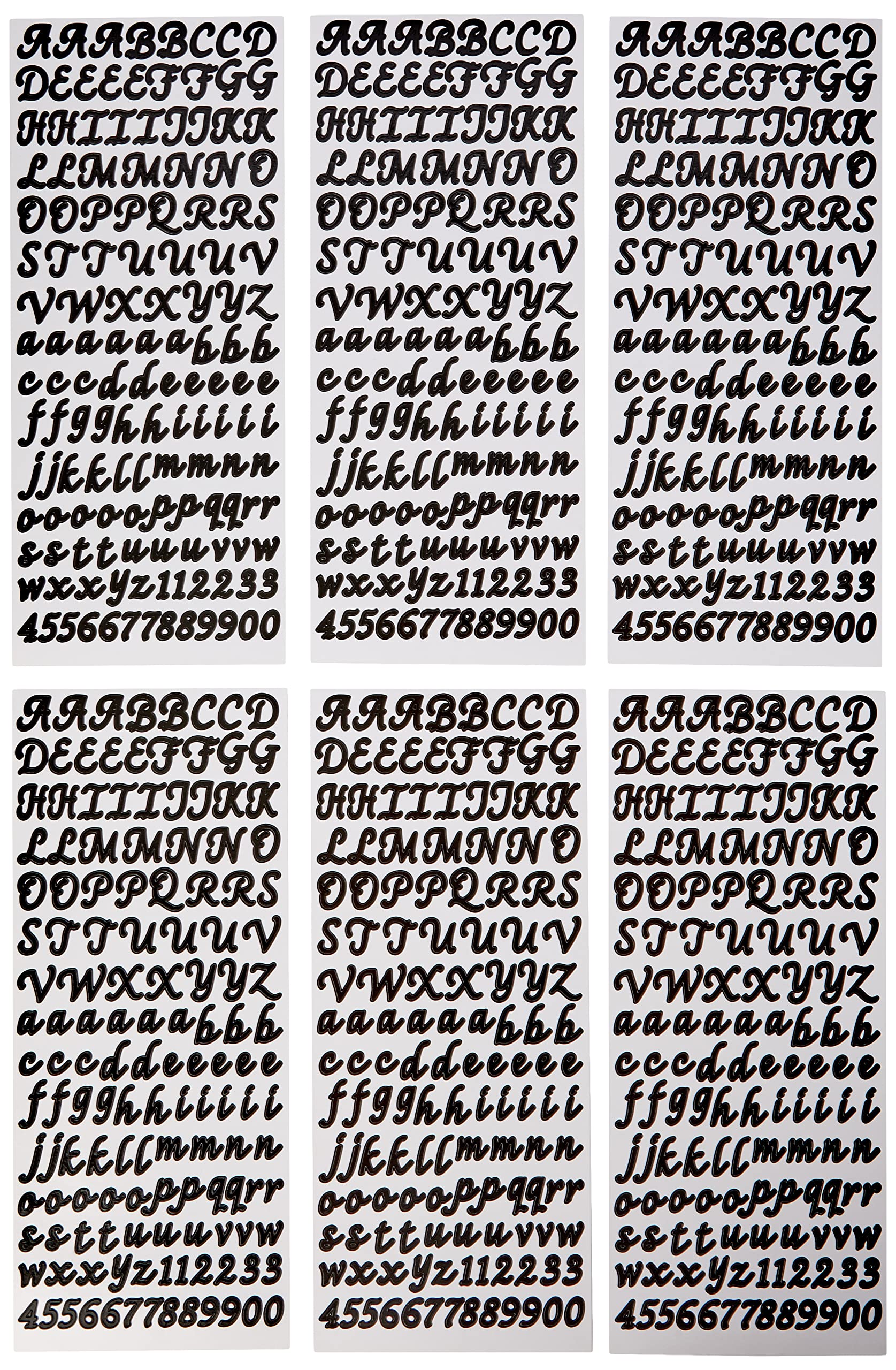 Sticko Black Script Alphabet Stickers – 840 Reusable Vinyl Letters for Scrapbooking & Crafts