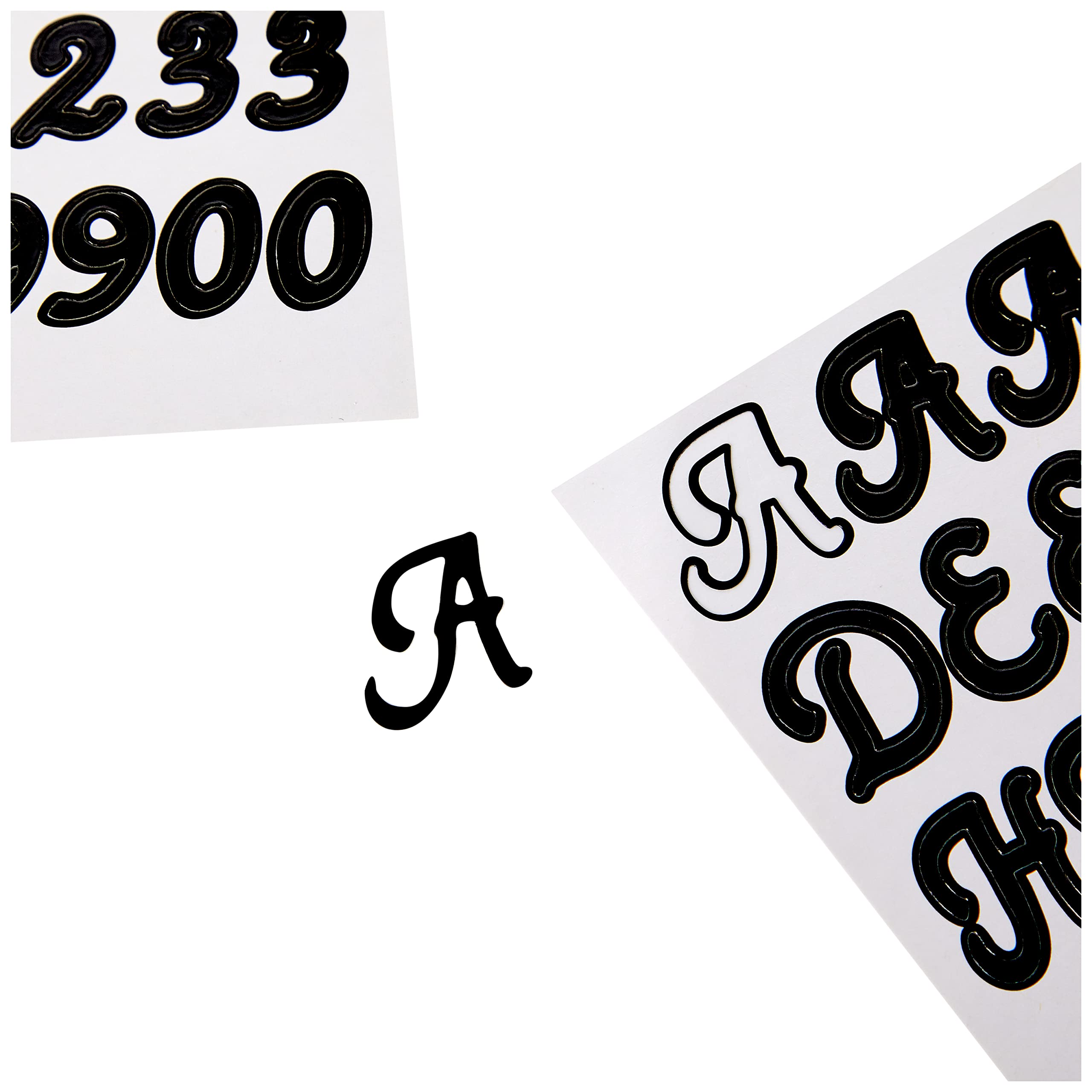 Sticko Black Script Alphabet Stickers – 840 Reusable Vinyl Letters for Scrapbooking & Crafts