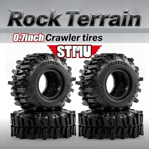 STMU 0.7'' MUD Tires for 1/30 1/32 RC Crawlers - Soft Sticky 40x16mm