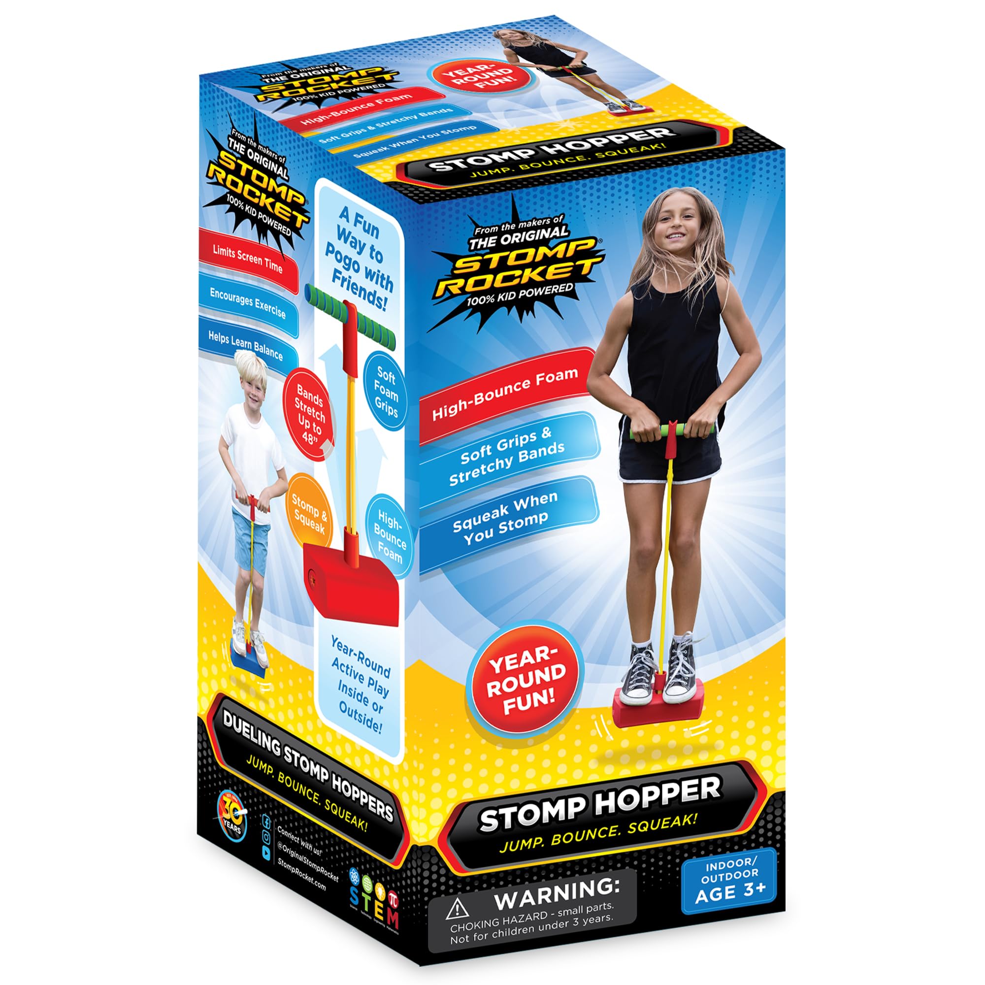 Stomp Hopper Pogo Stick for Kids – Foam Bouncer with Squeak, Ages 3-5