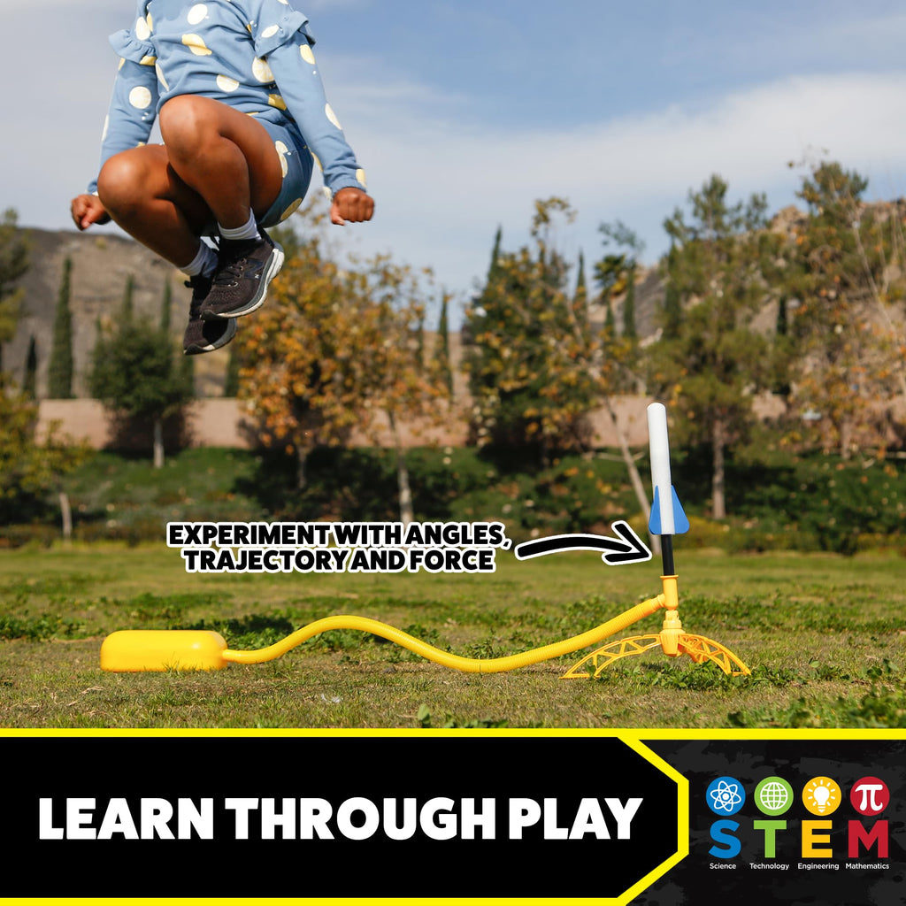 Stomp Rocket Jr Glow Rocket Refills – 6 Glow-in-the-Dark Foam Rockets for Kids Ages 3+