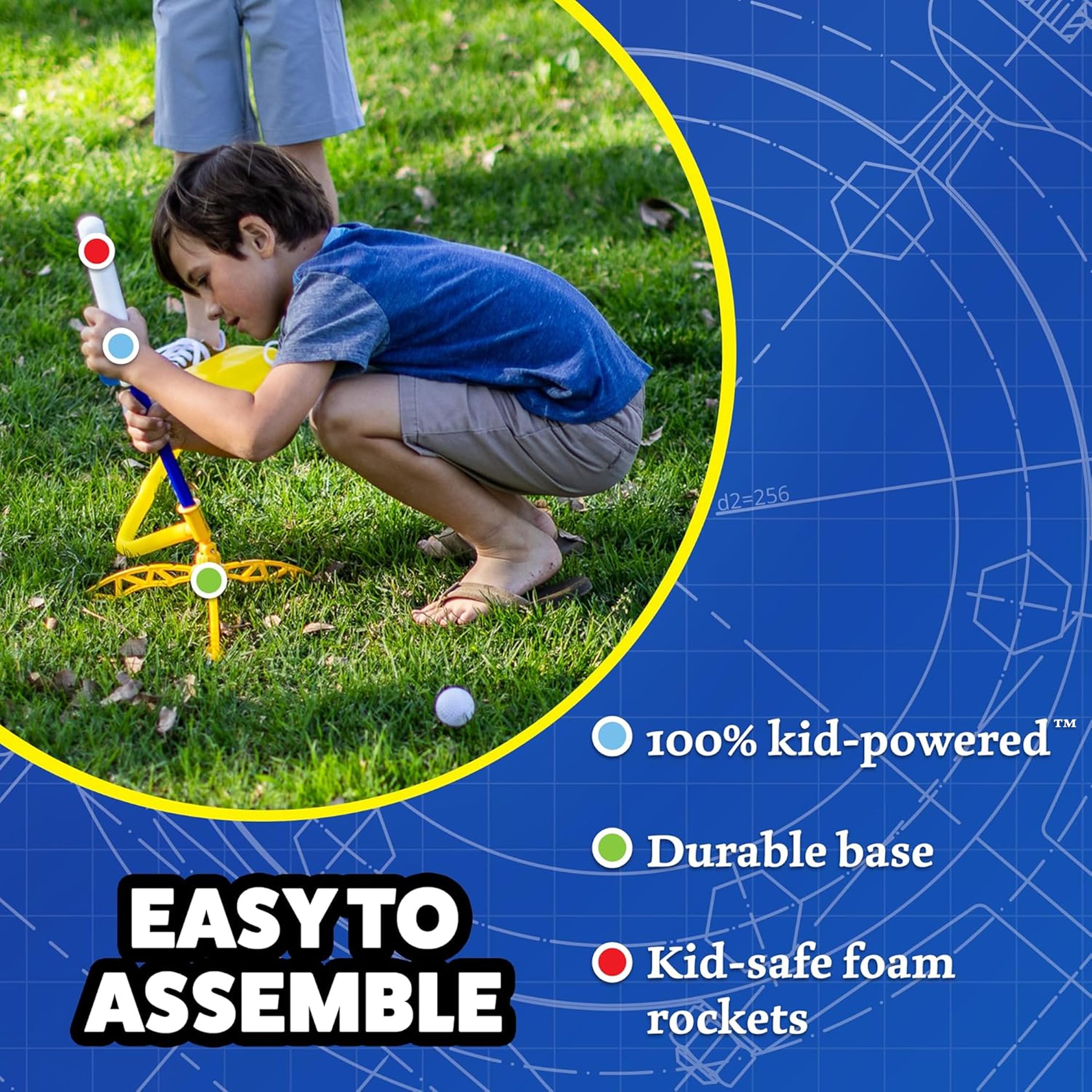 Stomp Rocket Jr Glow Rocket Refills – 6 Glow-in-the-Dark Foam Rockets for Kids Ages 3+