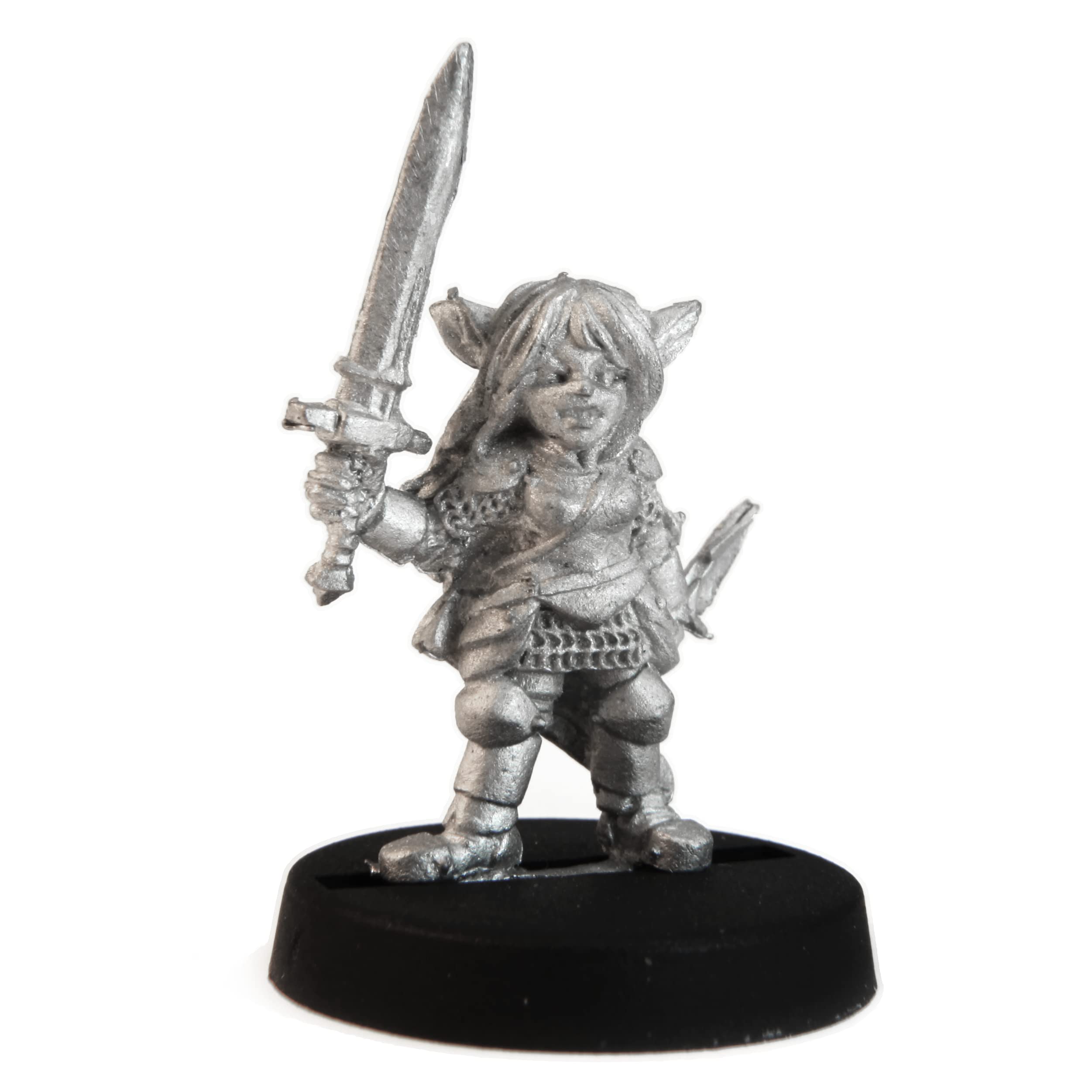 Stonehaven Female Gnome Paladin Miniature – 28mm Lead-Free Pewter, Unpainted RPG Figure