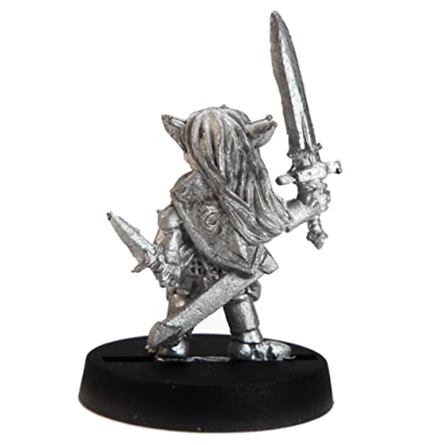 Stonehaven Female Gnome Paladin Miniature – 28mm Lead-Free Pewter, Unpainted RPG Figure