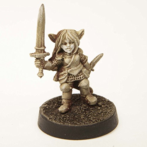 Stonehaven Female Gnome Paladin Miniature – 28mm Lead-Free Pewter, Unpainted RPG Figure