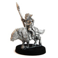 Stonehaven Gnome Knight Riding Armored Wolf - 38mm Lead-Free Pewter Miniature, 28mm Scale, Unpainted, American Craft