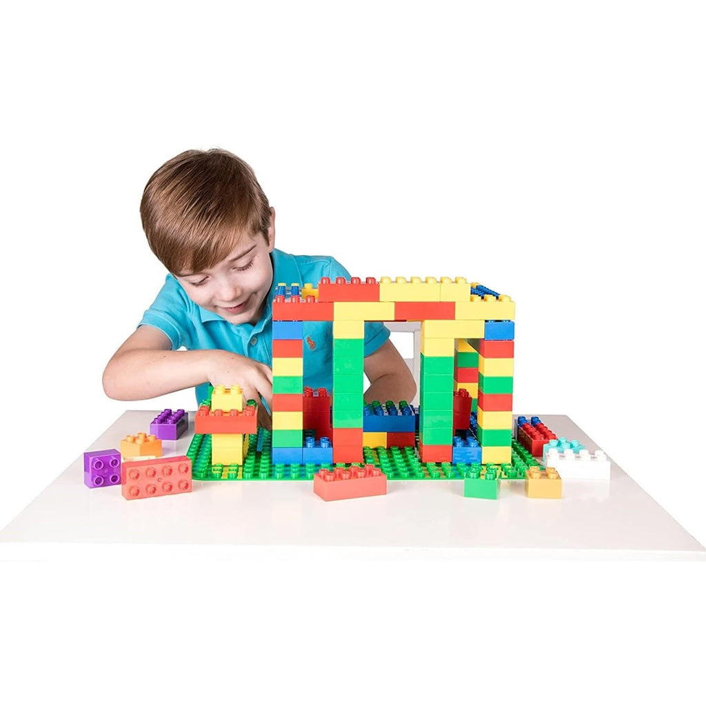Strictly Briks Big Building Baseplate - Green 15x10.5 Inch Compatible with Duplo Blocks