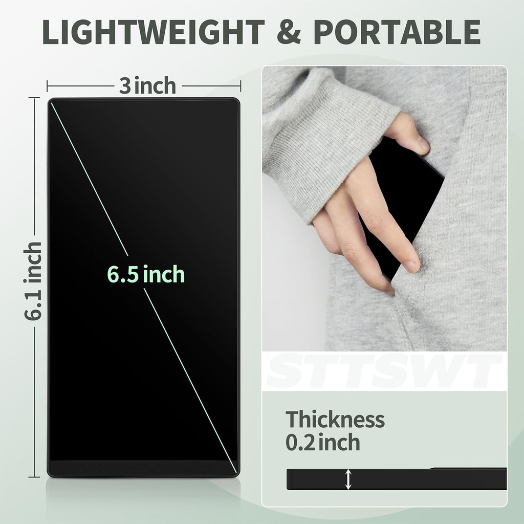 STTSWT 6.5 Inch LCD Writing Tablet: Lightweight Reusable Digital Notepad for Adults