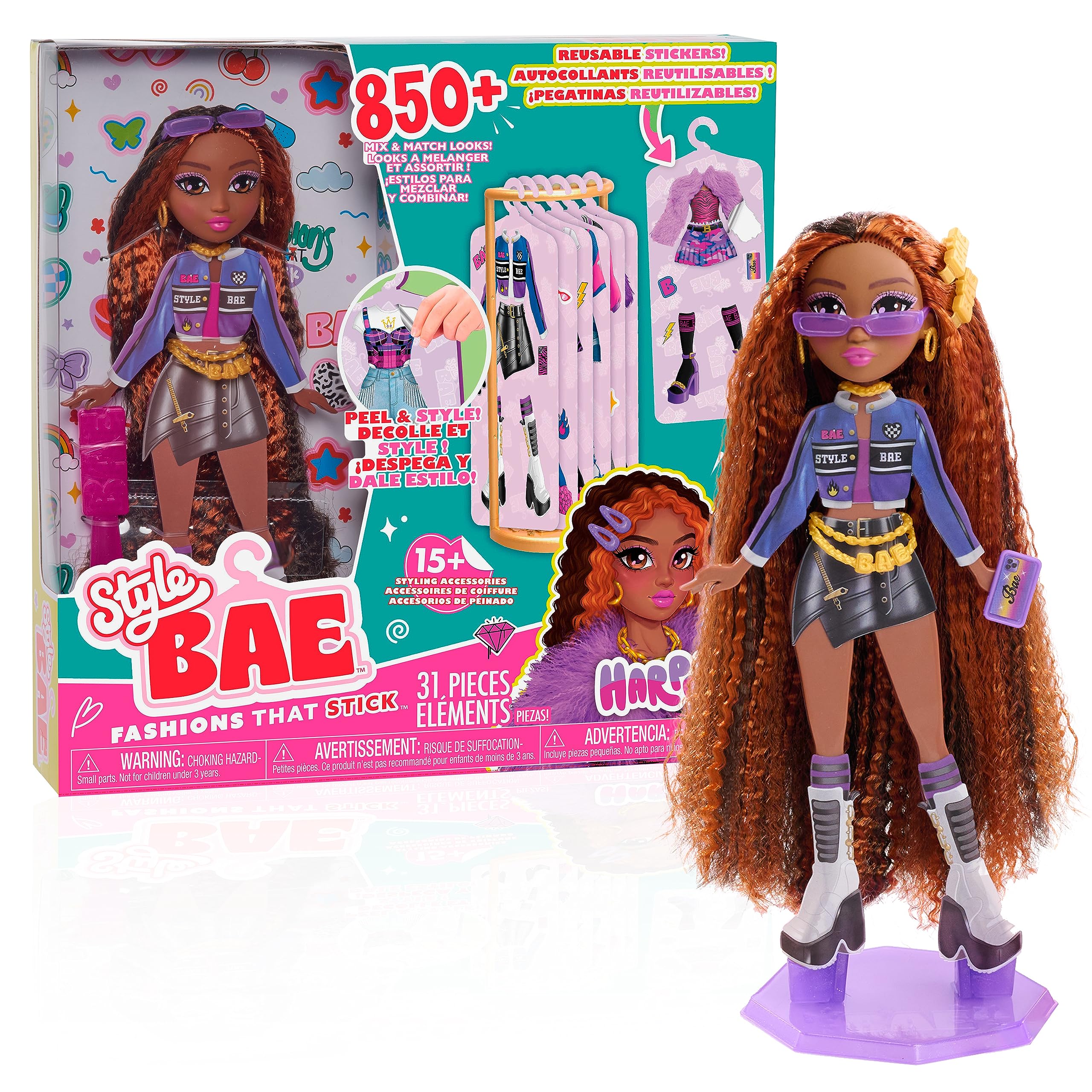 Style Bae Harper 10-Inch Fashion Doll with 28-Piece Sticker Wardrobe