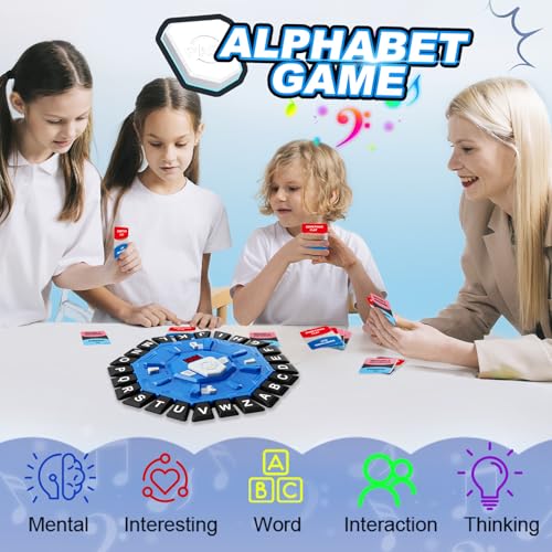 StyleBoon Word Game with LED Display - Fast-Paced Alphabet Family Board Game for Ages 3+ (Blue)