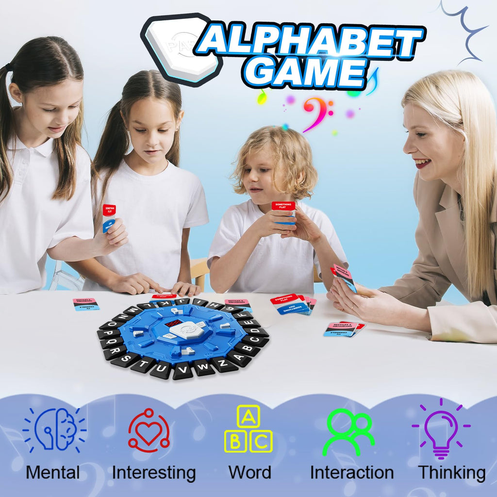 StyleBoon Word Game with LED Display - Fast-Paced Alphabet Family Board Game for Ages 3+ (Blue)