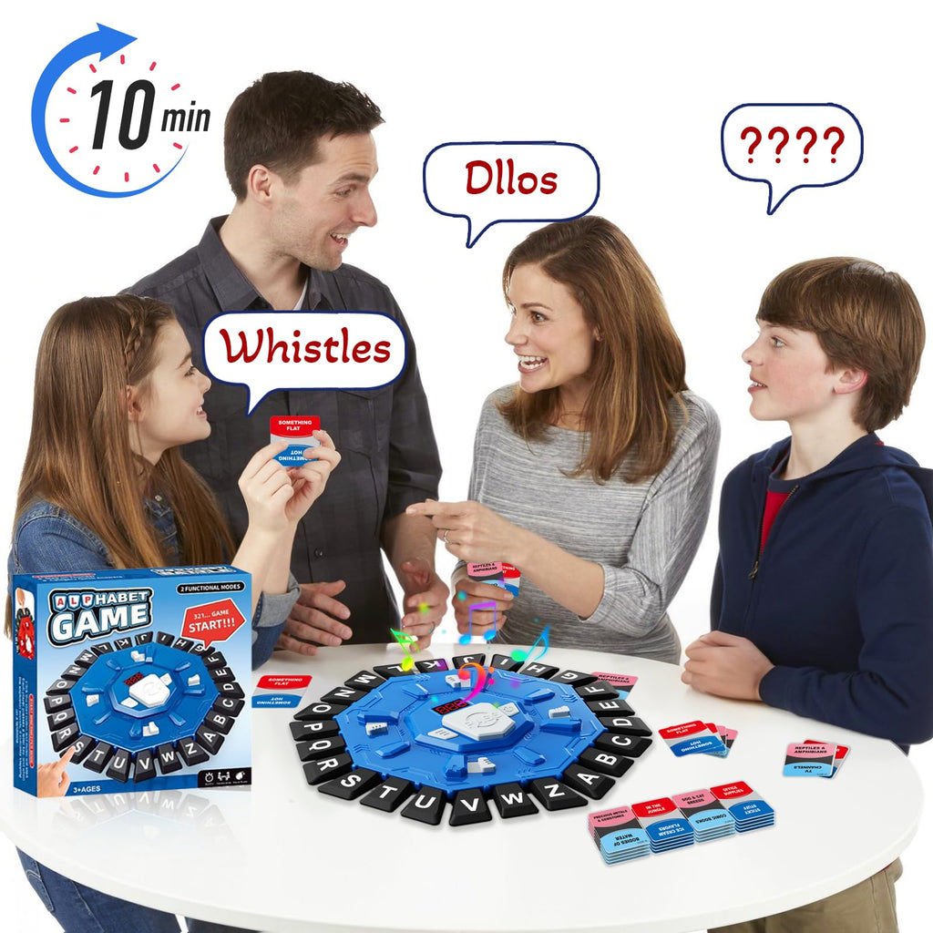 StyleBoon Word Game with LED Display - Fast-Paced Alphabet Family Board Game for Ages 3+ (Blue)