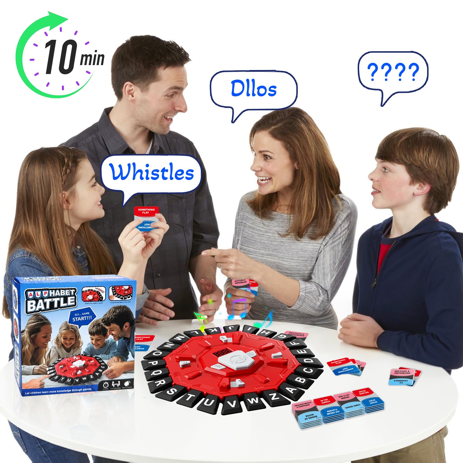 StyleBoon Word Game with LED Display – Fast-Paced Alphabet Board Game for Family Fun (Red)
