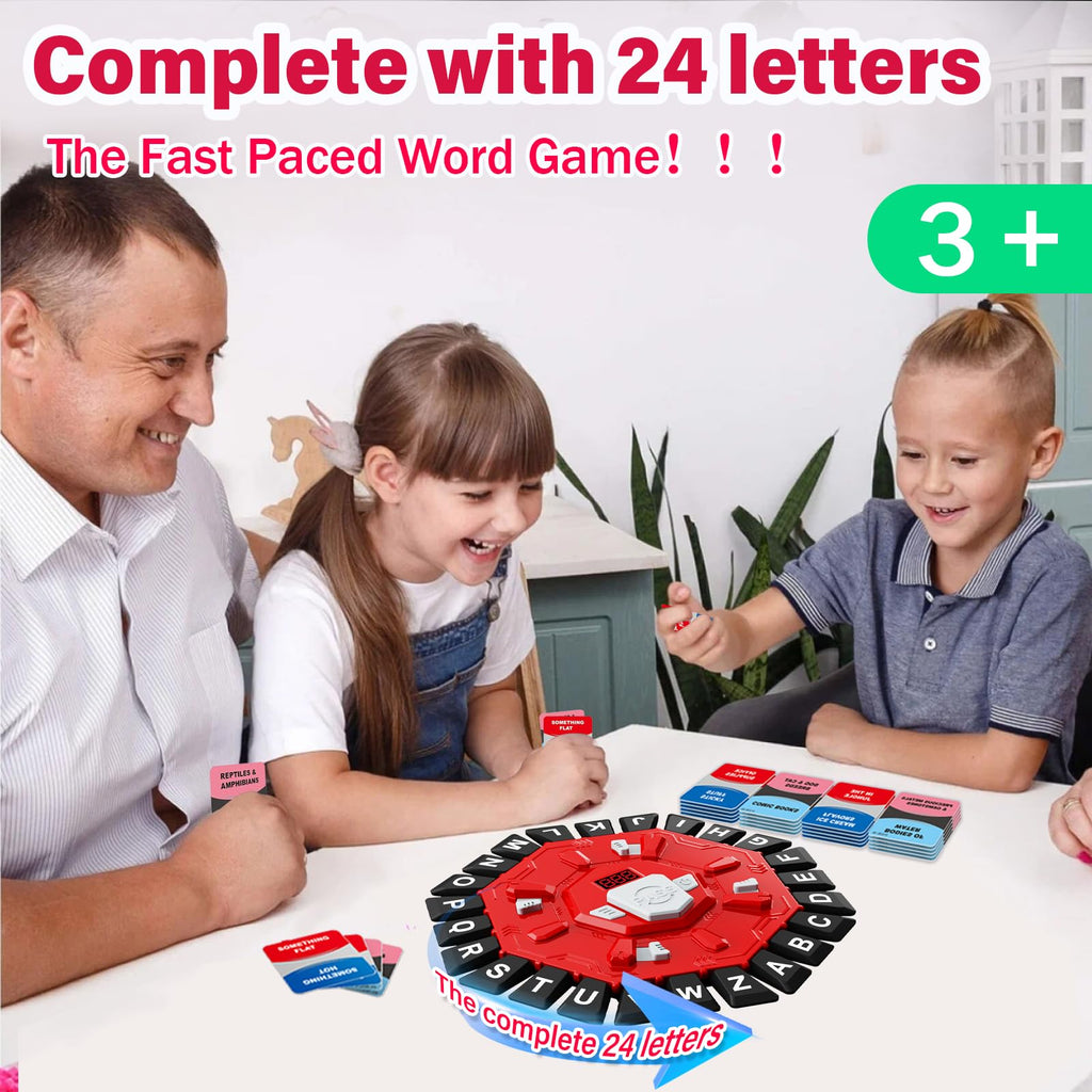StyleBoon Word Game with LED Display – Fast-Paced Alphabet Board Game for Family Fun (Red)