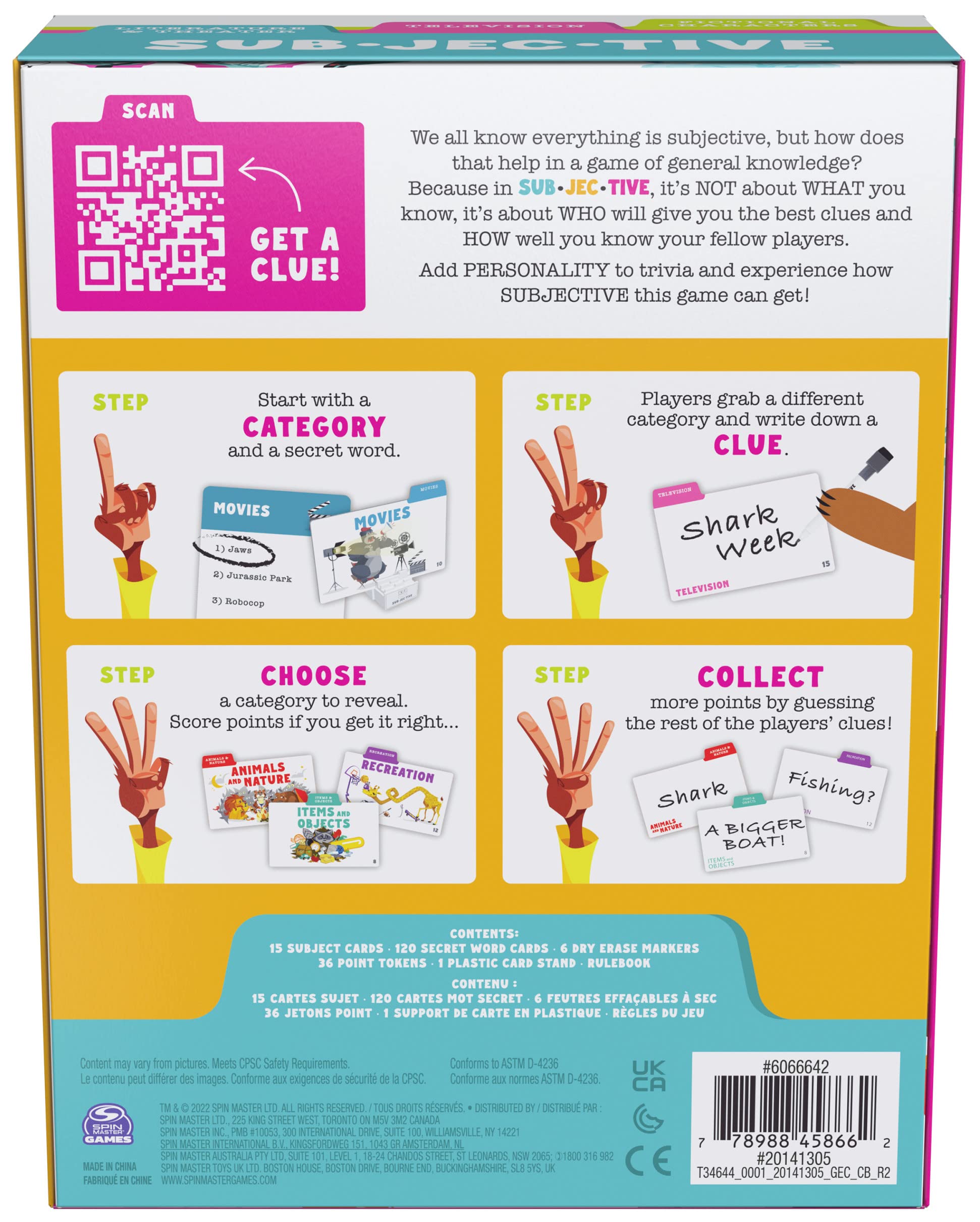 Subjective - Personality Trivia Game for Family Game Night, Ages 10+, 3-6 Players