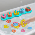 Suction Baby Bath Toys – 20-Piece Silicone Shape Sorting & Stacking Set for Toddlers 3-5