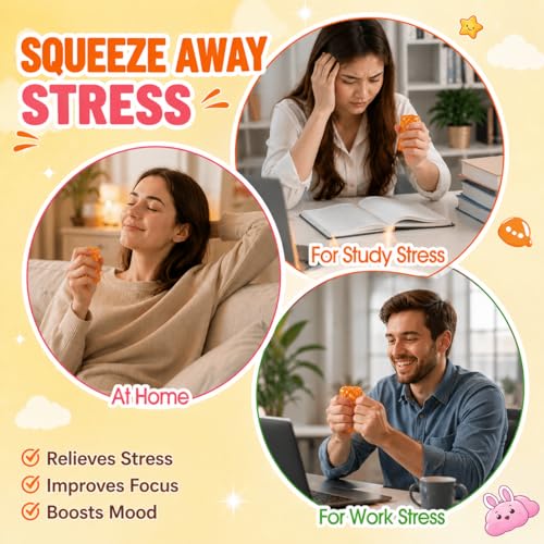 Sucvrta Stress Relief Squeeze Cube – Ultra-Soft Slow Rising Sensory Fidget Toy for Focus & Calm (Orange)