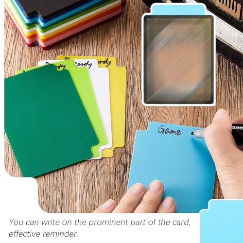 Suilung 100 Plastic Trading Card Dividers, Multicolor, 2.7 x 3.8 Inches, Frosted Separators with Tabs