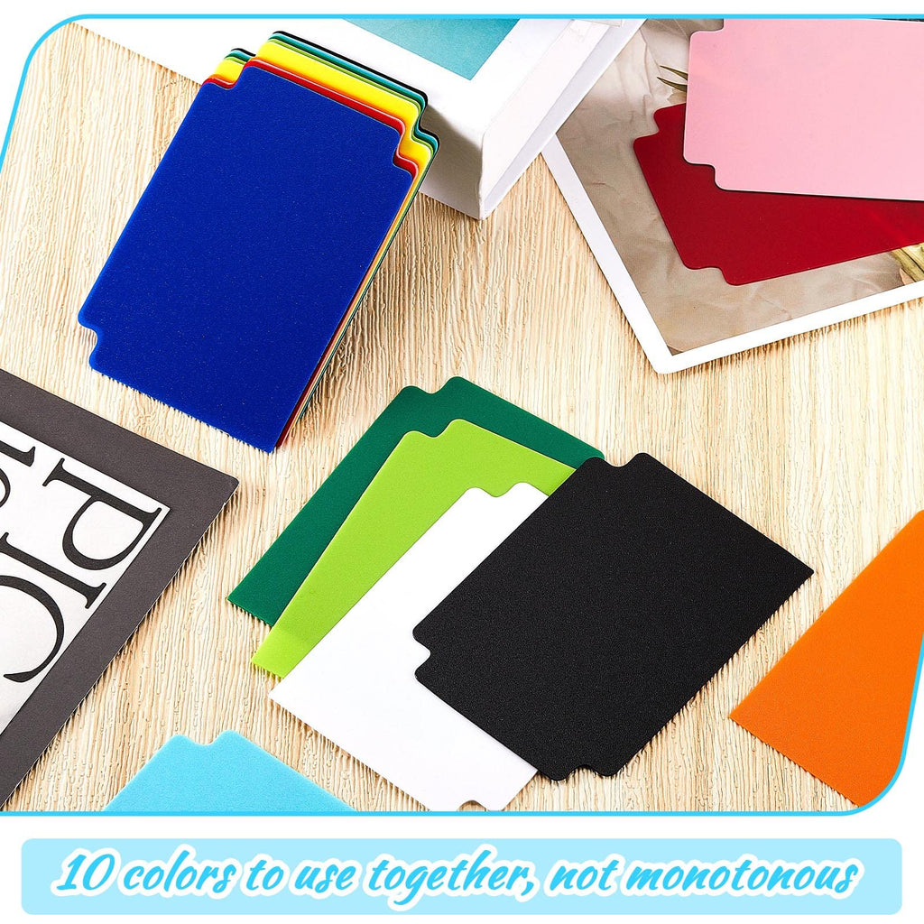 Suilung 100 Plastic Trading Card Dividers, Multicolor, 2.7 x 3.8 Inches, Frosted Separators with Tabs