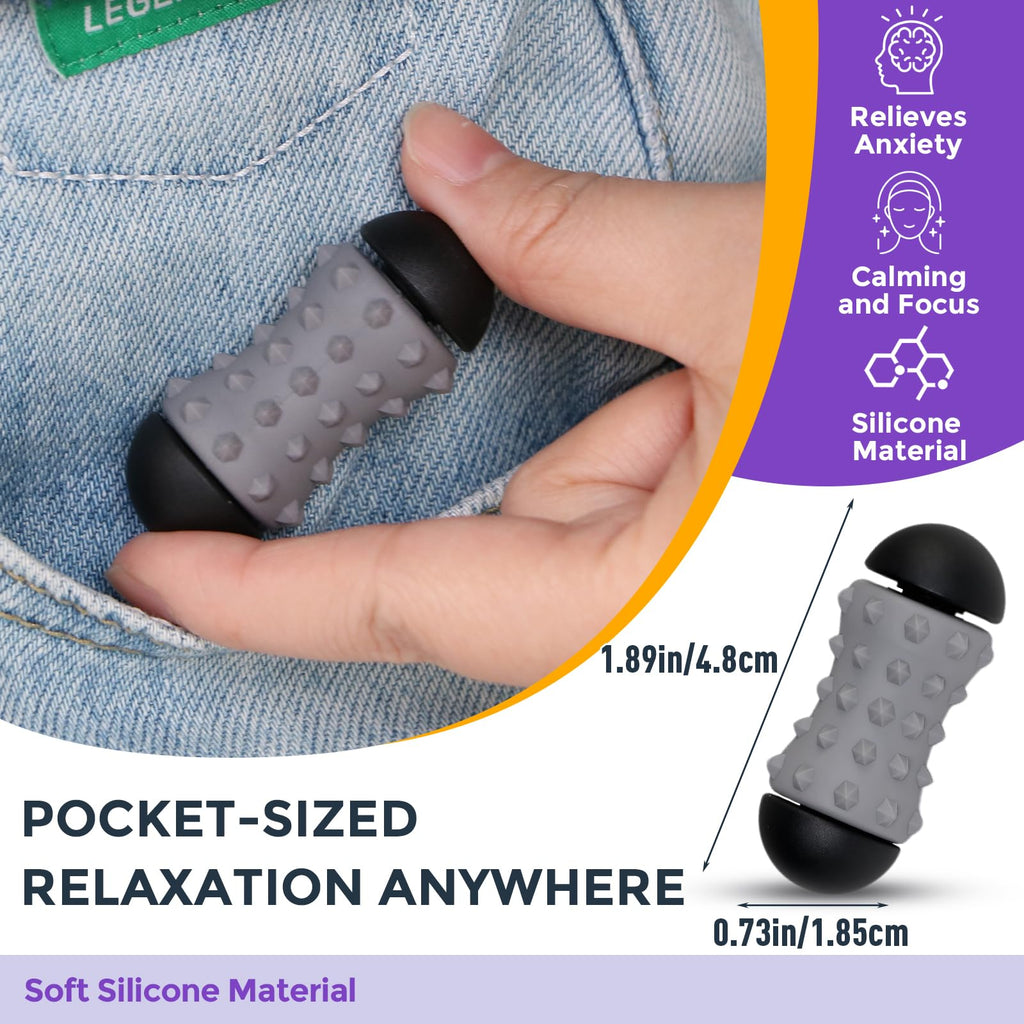 SUMBOHK 4-in-1 Silicone Fidget Toy Set – Quiet, Portable, Customizable Sensory Stress Relief for Adults & Teens