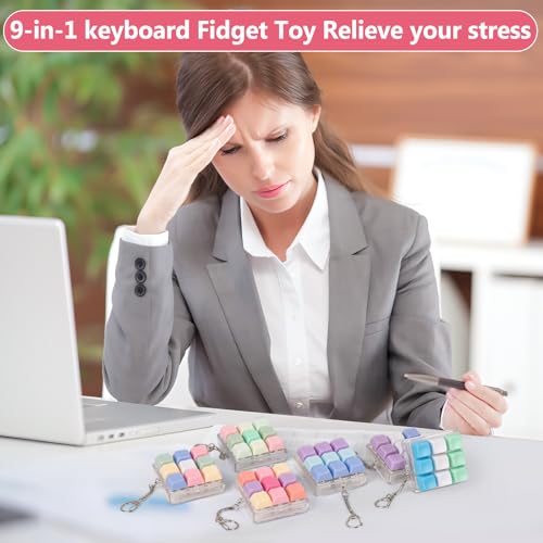Sumgsn Keyboard Fidget Toy: 9-Key Loud Clicker for Stress Relief (2-Pack)