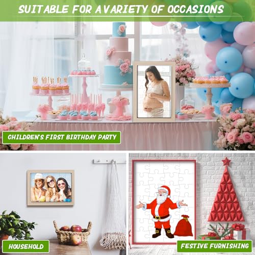 Sumind 10 Blank Sublimation Puzzles – 5 Rectangle (48 pcs) & 5 Heart Shaped (75 pcs) for DIY Heat Transfer