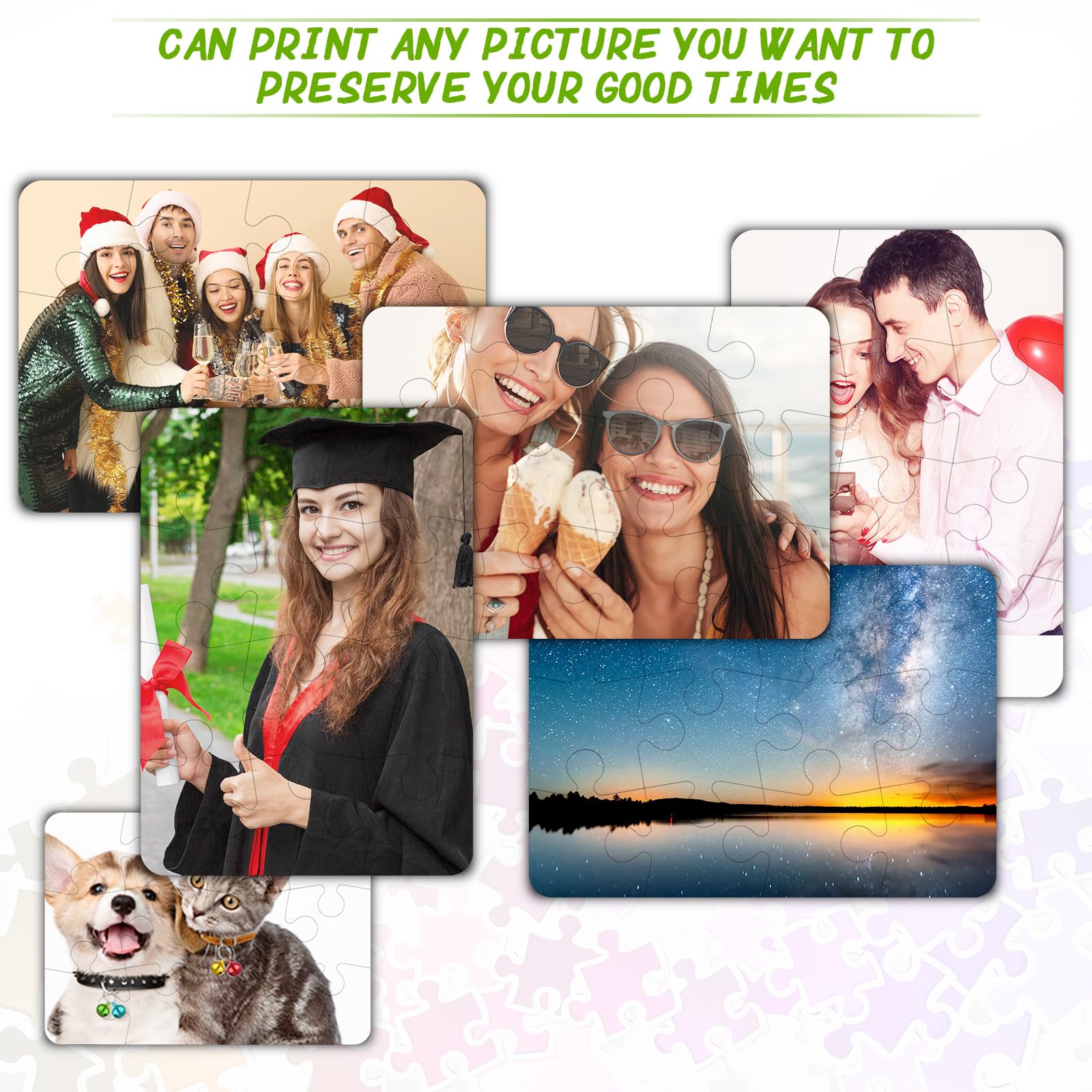 Sumind 10-Pack Blank Sublimation Puzzles – White A5 Rectangle for DIY Heat Transfer Printing