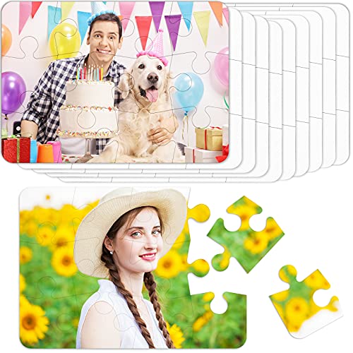 Sumind 10-Pack Blank Sublimation Puzzles – White A5 Rectangle for DIY Heat Transfer Printing