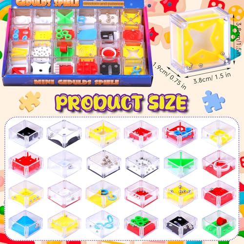 Sumind 24-Pack Mini Maze Cube Puzzle – Brain Teaser Party Favors for Mind Challenges