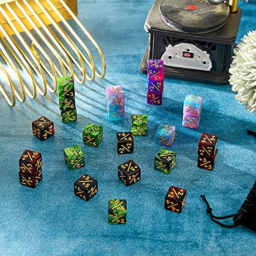 Sumind 48-Piece Counter Dice Set with +1/-1 Markings – 6-Sided Resin Tokens for CCG and TCG Games