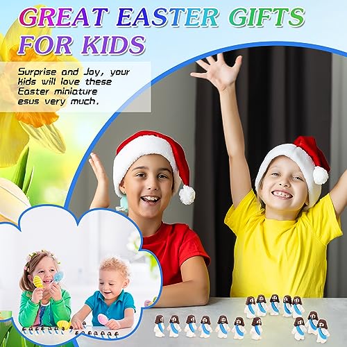Sumind 50 Pack Mini Jesus Figures for Easter Egg Stuffers, Religious Party Favors, Sunday School Gifts