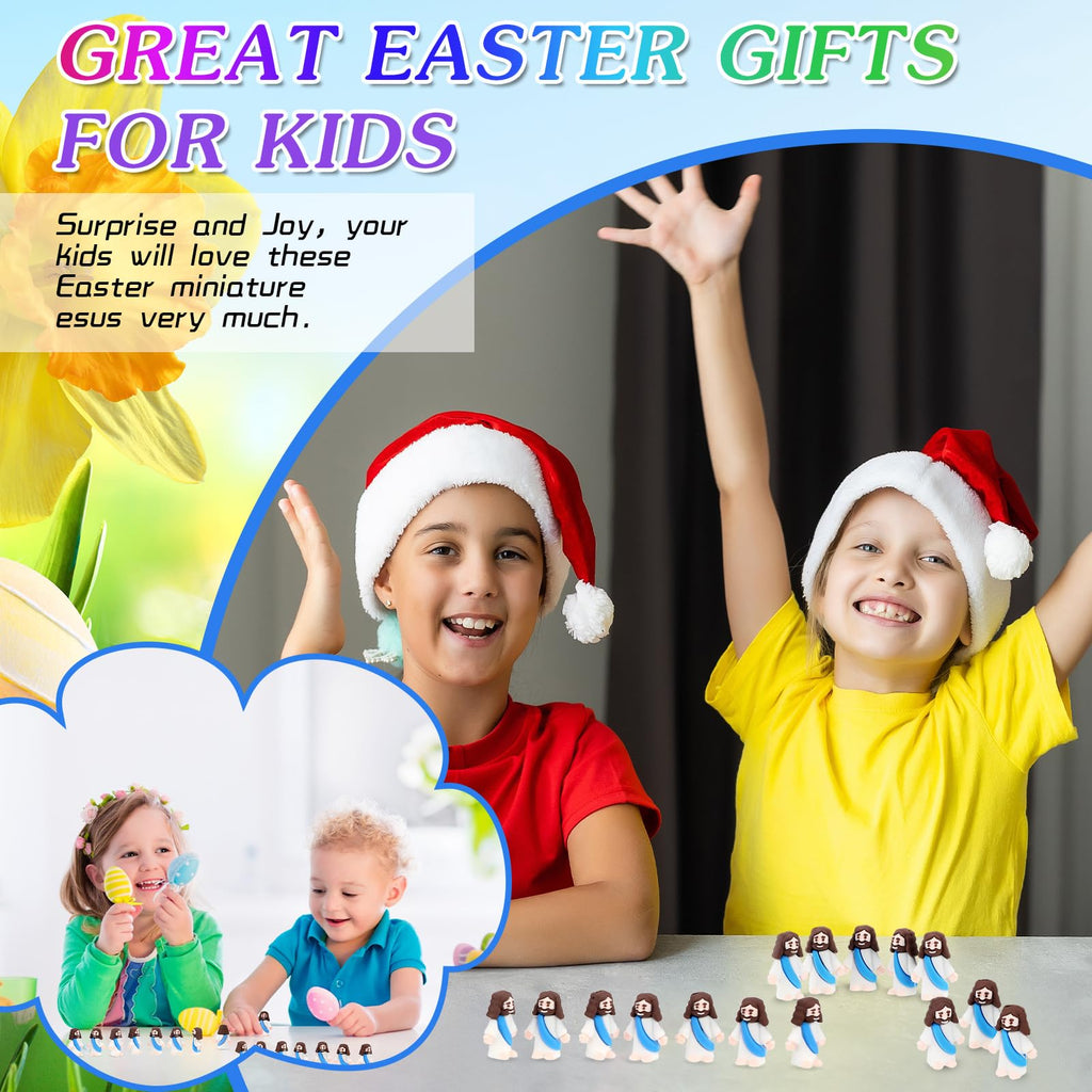 Sumind 50 Pack Mini Jesus Figures for Easter Egg Stuffers, Religious Party Favors, Sunday School Gifts