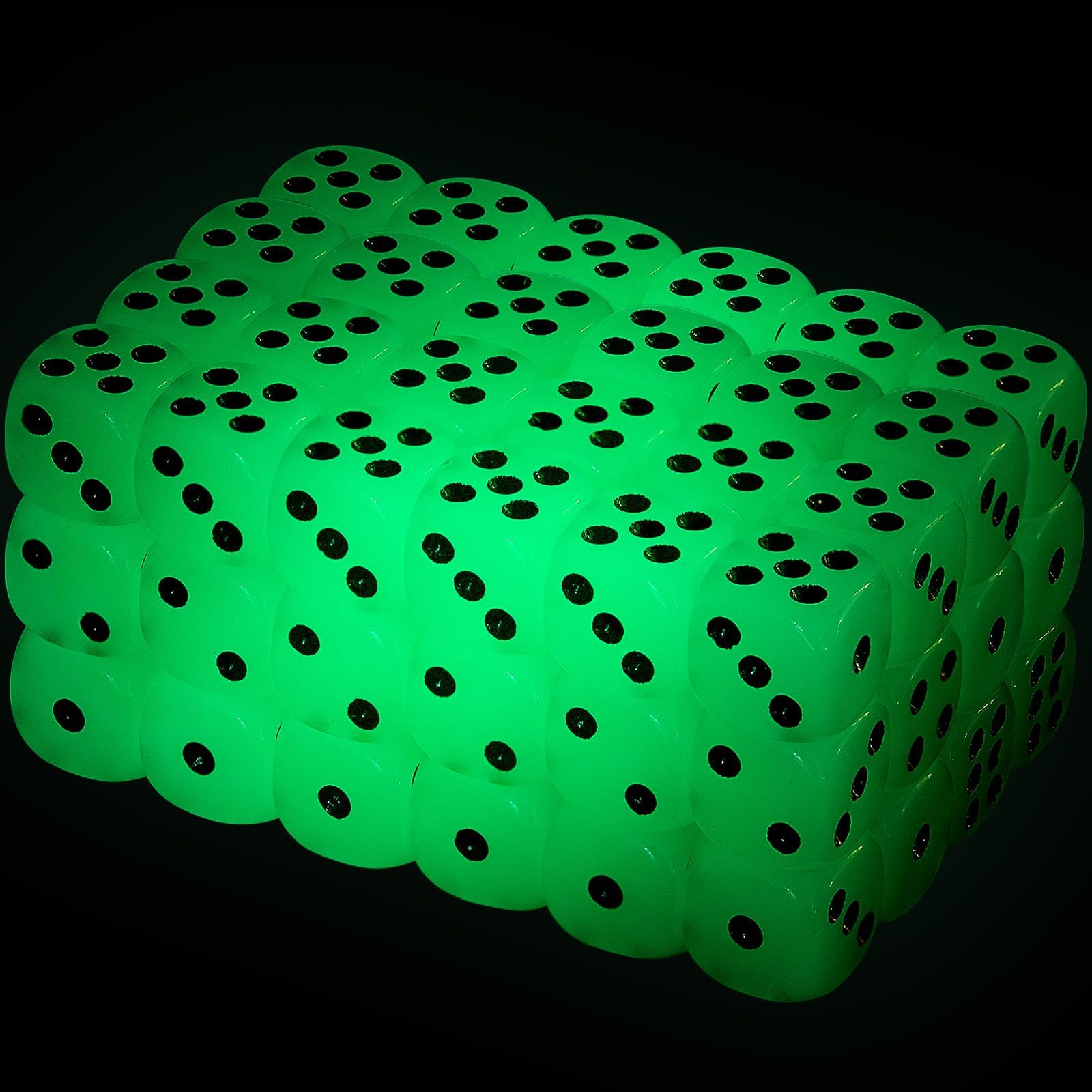 Sumind 54-Pack Glow-in-the-Dark Dice with Velvet Pouches for Board Games & Party Favors