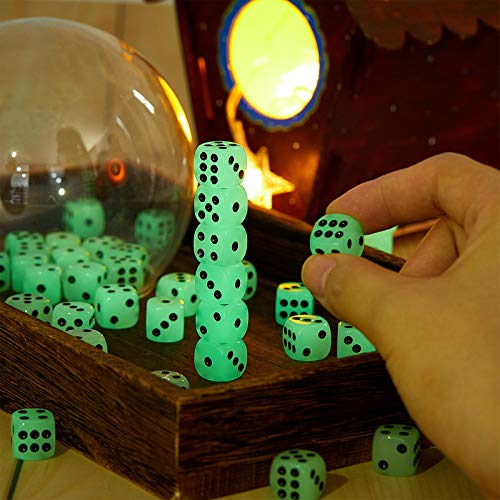 Sumind 54-Pack Glow-in-the-Dark Dice with Velvet Pouches for Board Games & Party Favors